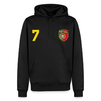 Portugal - Männer Premium Bio Hoodie - Schwarz - Vorne - Nico (187cm)