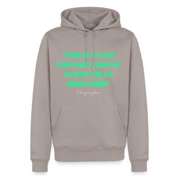 Si vous pouvez lire ceci, .... - Sweat à capuche Premium bio Homme - taupe - Devant - Nico (187cm)