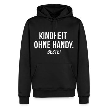 Kindheit Handy - Männer Premium Bio Hoodie - Schwarz - Vorne - Nico (187cm)