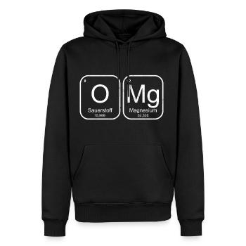 Enseignant OMg éléments de chimie - Sweat à capuche Premium bio Homme - noir - Devant - Nico (187cm)