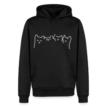 cats Katzen Mietzen - Männer Premium Bio Hoodie - Schwarz - Vorne - Nico (187cm)