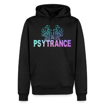 Psytrance GOA Festival Gift - Men’s Premium Organic Hoodie - black - Front - Nico (187cm)