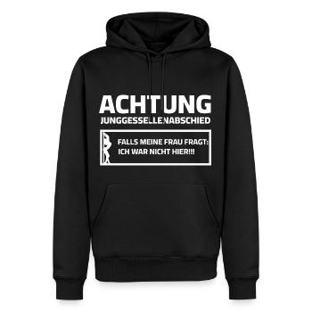 Enterrement de vie de garçon Mariage Soirée pour hommes - Sweat à capuche Premium bio Homme - noir - Devant - Nico (187cm)