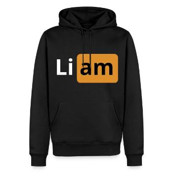 Gift for Liam | | porn logo gift beauf - Men’s Premium Organic Hoodie - black - Front - Nico (187cm)