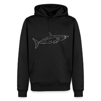 Requin - Sweat à capuche Premium bio Homme - noir - Devant - Nico (187cm)