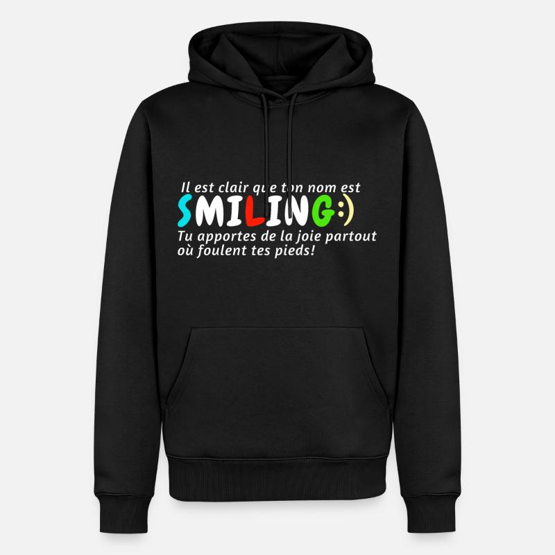 Ton nom est Smiling - Sweat à capuche Premium bio Homme - noir