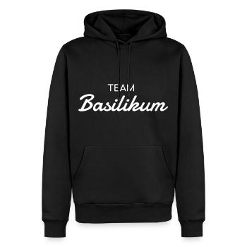 Team Basilikum - Kräuter Liebhaber - Männer Premium Bio Hoodie - Schwarz - Vorne - Nico (187cm)