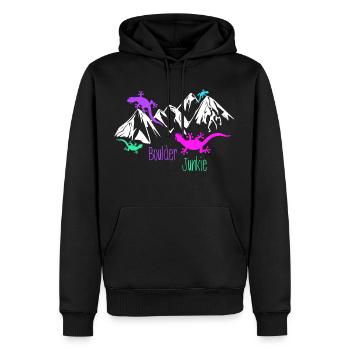 Bloc Bloc - Sweat à capuche Premium bio Homme - noir - Devant - Nico (187cm)