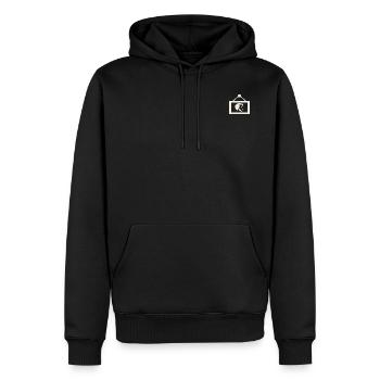 L’homme sur la photo - Sweat à capuche Premium bio Homme - noir - Devant - Nico (187cm)