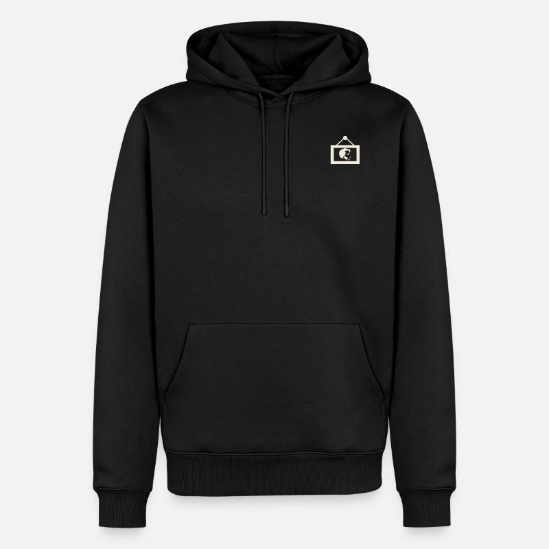 Der Man im Bild - Männer Premium Bio Hoodie - Schwarz