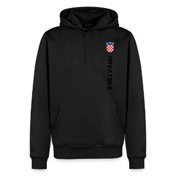 Hrvatska Kroatien Design im Retro Look. - Männer Premium Bio Hoodie - Schwarz - Vorne - Nico (187cm)