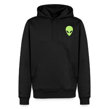 ALIEN - Männer Premium Bio Hoodie - Schwarz - Vorne - Nico (187cm)