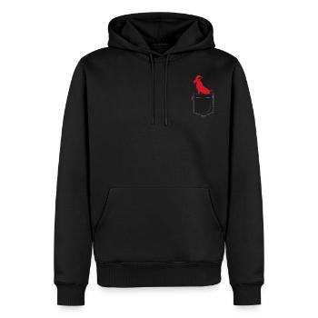 Geißbock in Brusttasche Köln Liebe Kölsch Fußball - Männer Premium Bio Hoodie - Schwarz - Vorne - Nico (187cm)
