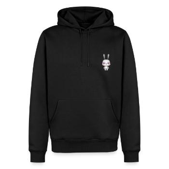 Le lapin est totalement zen - Sweat à capuche Premium bio Homme - noir - Devant - Nico (187cm)
