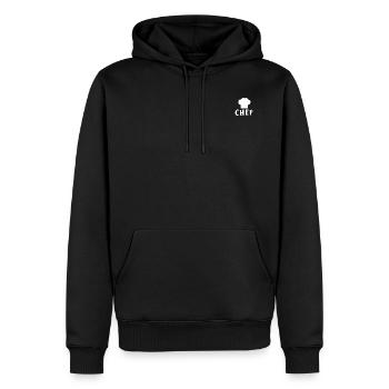 Le Chef - Sweat à capuche Premium bio Homme - noir - Devant - Nico (187cm)