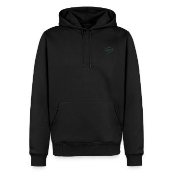 Jeryan Design en vert - Sweat à capuche Premium bio Homme - noir - Devant - Nico (187cm)