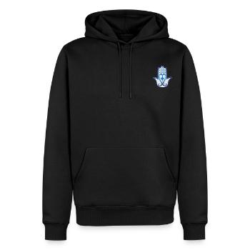 mains de fatma - Sweat à capuche Premium bio Homme - noir - Devant - Nico (187cm)
