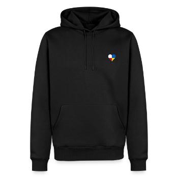Ukraine Pologne deux drapeaux un cœur - Sweat à capuche Premium bio Homme - noir - Devant - Nico (187cm)