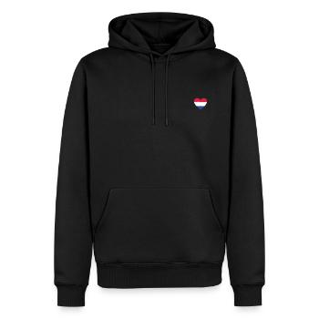 Holland Flag Heart utilisé - Sweat à capuche Premium bio Homme - noir - Devant - Nico (187cm)