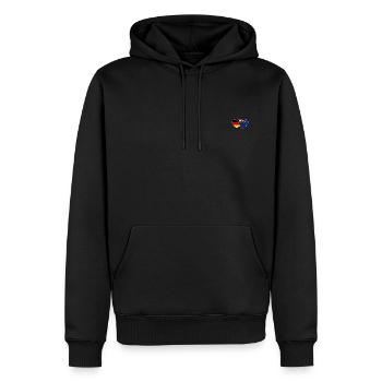Deutschland Neuseeland Flagge Herz - Männer Premium Bio Hoodie - Schwarz - Vorne - Nico (187cm)