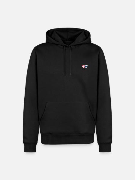 Denmark Finland Flag Heart - Men’s Premium Organic Hoodie - black