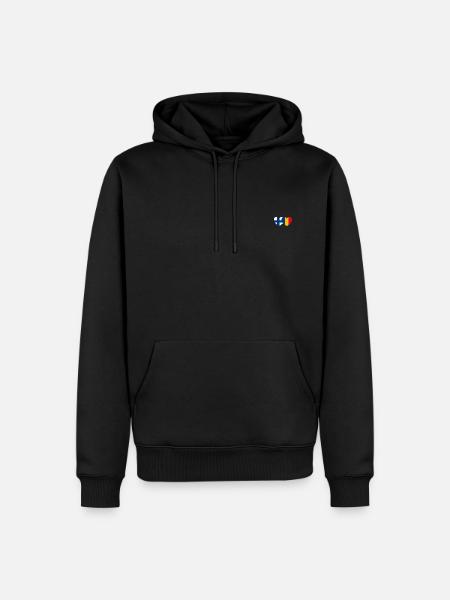 Finland Romania Flag Heart - Men’s Premium Organic Hoodie - black