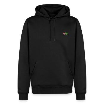 Norvège Brésil Flag Heart - Sweat à capuche Premium bio Homme - noir - Devant - Nico (187cm)