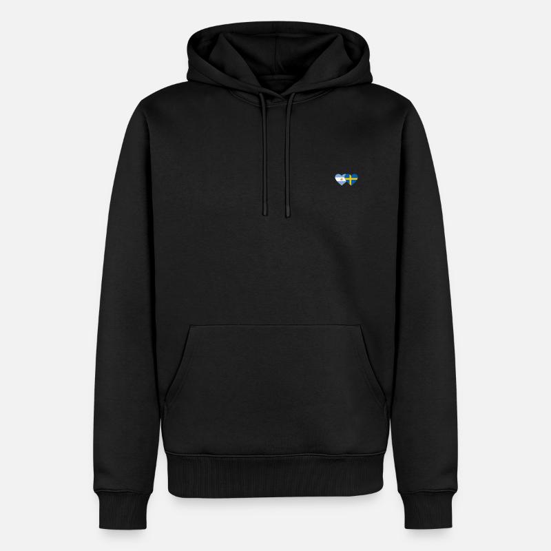 Coeur de drapeau Argentine Suède - Sweat à capuche Premium bio Homme - noir