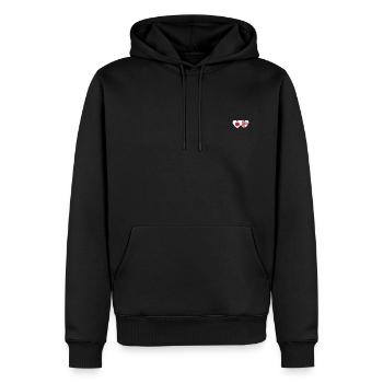 Japan Georgien Flagge Herz - Männer Premium Bio Hoodie - Schwarz - Vorne - Nico (187cm)