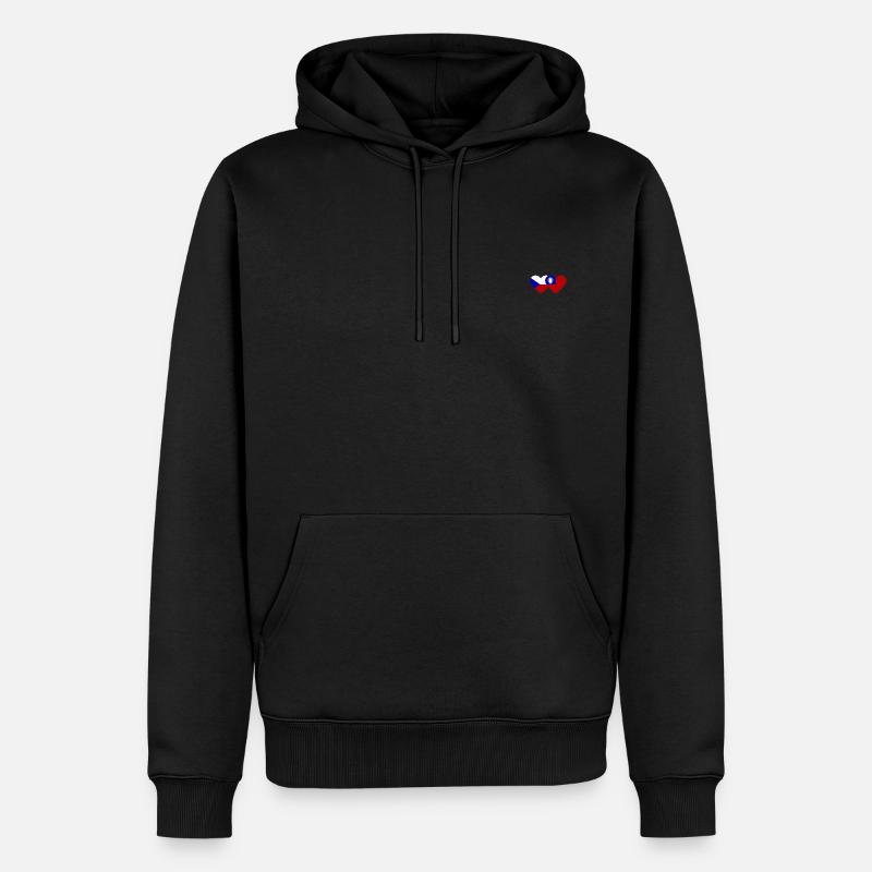 République tchèque Taïwan Flag Heart - Sweat à capuche Premium bio Homme - noir