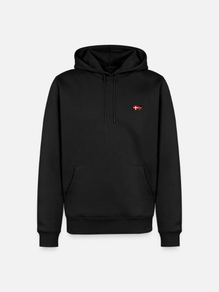 Denmark Kenya Flag Heart - Men’s Premium Organic Hoodie - black