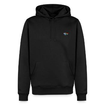 Finnland Südafrika Flagge Herz - Männer Premium Bio Hoodie - Schwarz - Vorne - Nico (187cm)