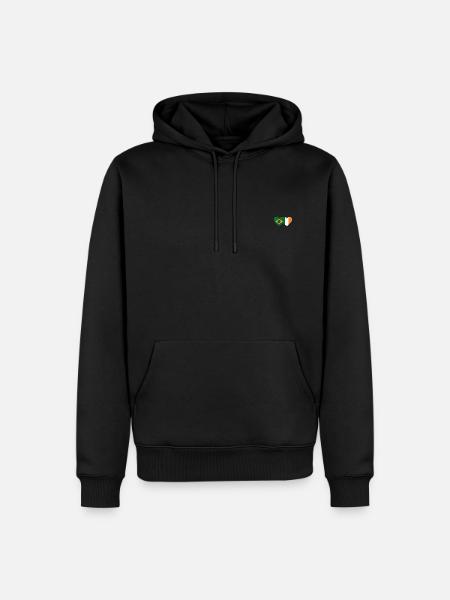 Brazil Ireland Flag Heart - Men’s Premium Organic Hoodie - black