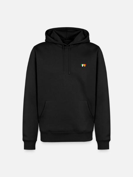 Ireland Romania Flag Heart - Men’s Premium Organic Hoodie - black