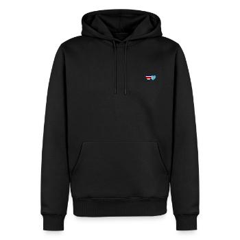 Coeur de drapeau ouïghour du Costa Rica - Sweat à capuche Premium bio Homme - noir - Devant - Nico (187cm)