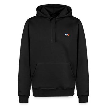 Israël Allemagne Flag Heart - Sweat à capuche Premium bio Homme - noir - Devant - Nico (187cm)