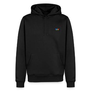 Kosovo Portugal Flagge Herz - Männer Premium Bio Hoodie - Schwarz - Vorne - Nico (187cm)