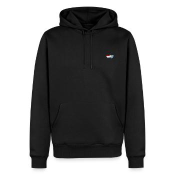 Holland Uruguay Herz Flagge - Männer Premium Bio Hoodie - Schwarz - Vorne - Nico (187cm)
