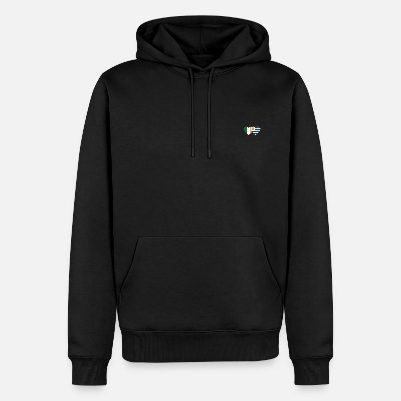 Irlande Uruguay Drapeau du cœur - Sweat à capuche Premium bio Homme - noir
