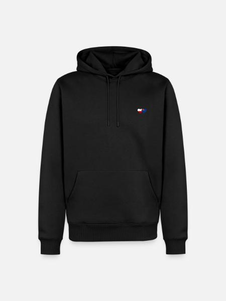 Polen Neuseeland Flagge Herz - Männer Premium Bio Hoodie - Schwarz