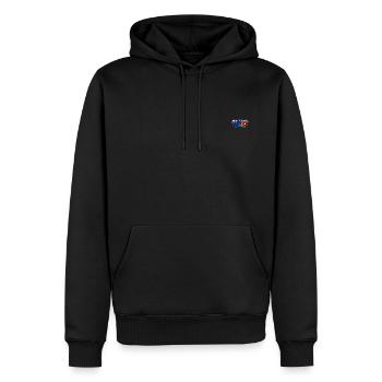 Neuseeland Aserbaidschan Flagge Herz - Männer Premium Bio Hoodie - Schwarz - Vorne - Nico (187cm)