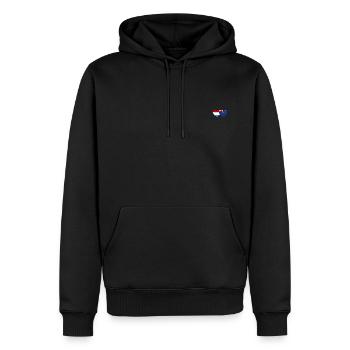 Luxemburg Neuseeland Flagge Herz - Männer Premium Bio Hoodie - Schwarz - Vorne - Nico (187cm)