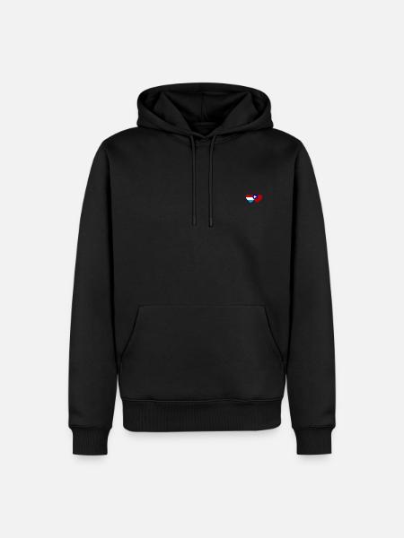 Luxemburg Taiwan Flagge Herz - Männer Premium Bio Hoodie - Schwarz