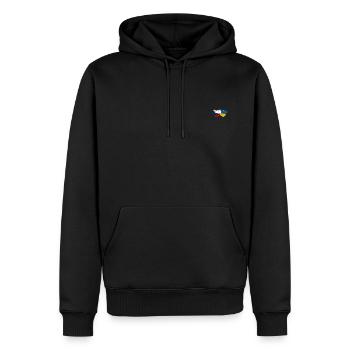 Tschechien Ukraine Flagge Herz used - Männer Premium Bio Hoodie - Schwarz - Vorne - Nico (187cm)