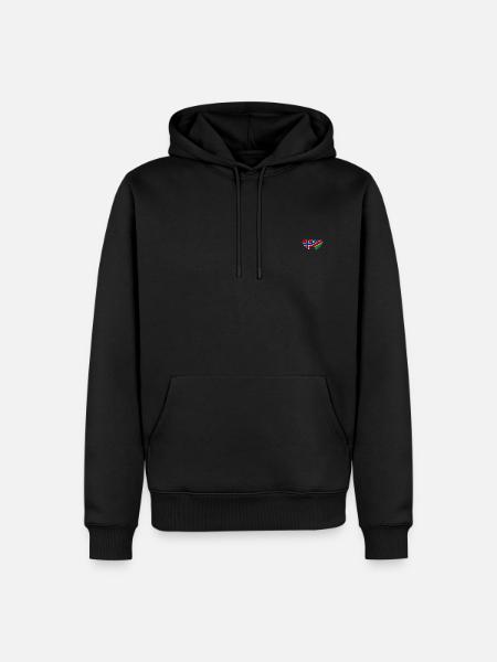 Norway Namibia Flag Heart - Men’s Premium Organic Hoodie - black
