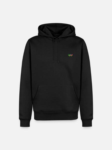 Brazil Namibia Flag Heart - Men’s Premium Organic Hoodie - black