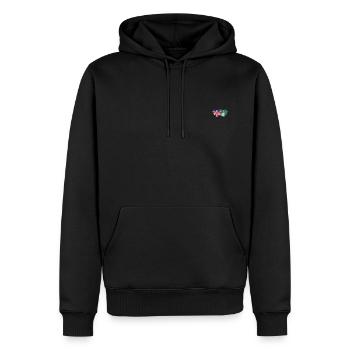 Großbritannien Macau Flagge Herz - Männer Premium Bio Hoodie - Schwarz - Vorne - Nico (187cm)