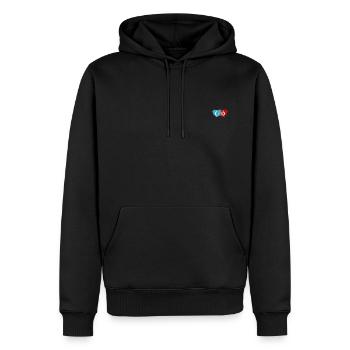 Les Ouïghours du drapeau tunisien cœur - Sweat à capuche Premium bio Homme - noir - Devant - Nico (187cm)
