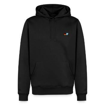 Allemagne Bavière Drapeau Coeur - Sweat à capuche Premium bio Homme - noir - Devant - Nico (187cm)