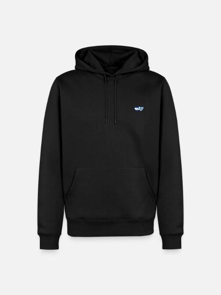 Argentine Grèce Drapeau Coeur - Sweat à capuche Premium bio Homme - noir